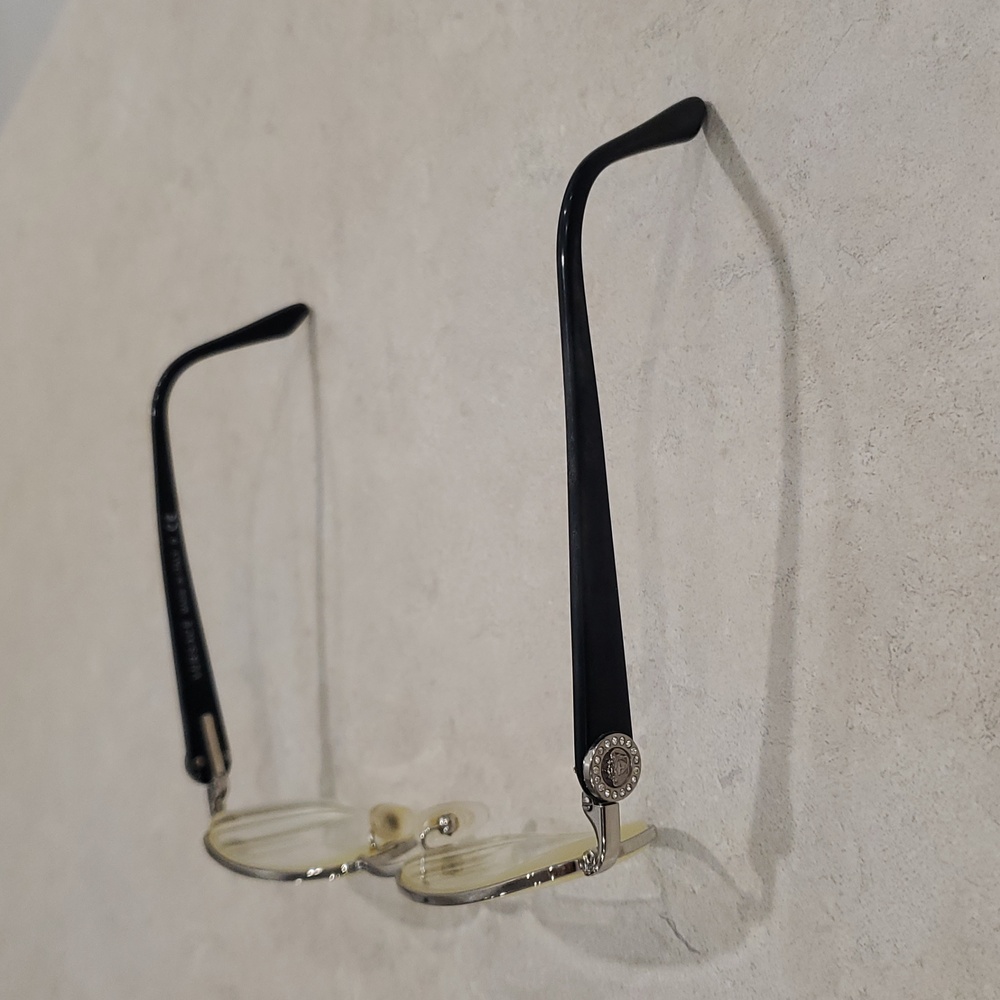 Vintage Versace Eyeglass Frames Glasses with Medusa & Swarovski Crystals - Picture 4 of 15